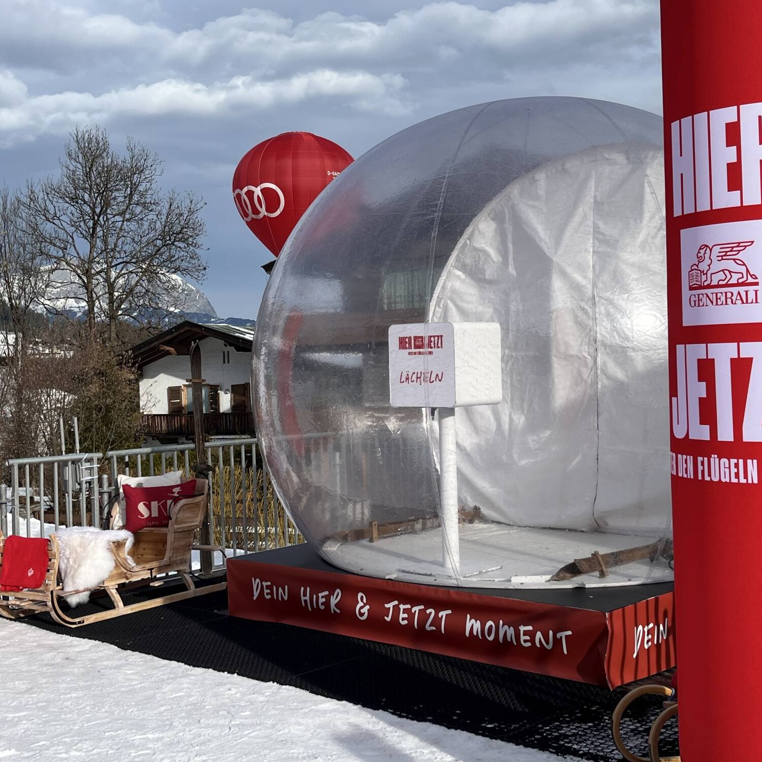 Promotionkugel Generali Hahnenkammrennen Kitzbühel gadplan Photobooth KI Fotobox
