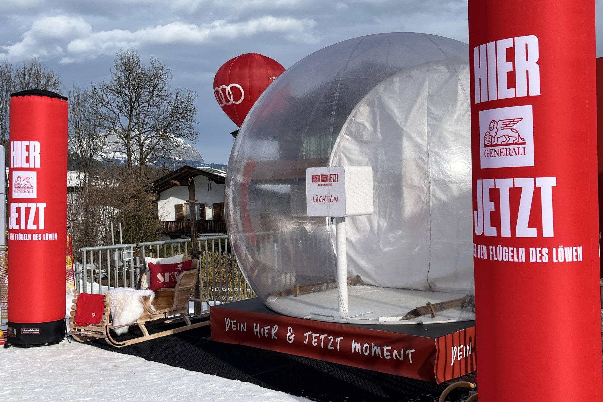 Promotionkugel Generali Hahnenkammrennen Kitzbühel gadplan Photobooth KI Fotobox
